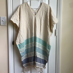 Tribe Alive Seafoam Caftan Poncho Coverup